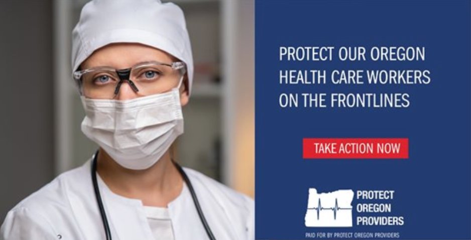 oregonproviders's tweet photo. Our healthcare professionals on the frontlines of the #coronavirus are facing increased risk to themselves and their practices. It's time for Governor Brown and state lawmakers to provide them with liability protections.

>>> https://t.co/fquijkZV3w #orpol https://t.co/PT3J4JtWAs