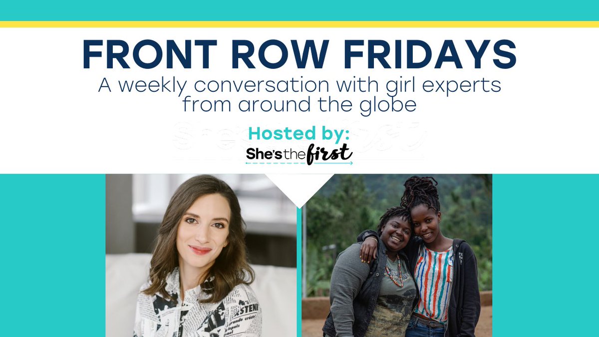 I'm hosting <a href="/shesthefirst/">She's the First</a> #FrontRowFridays tmrw with <a href="/EstherMbabazi2/">Esther Ruth Mbabazi</a> + <a href="/PatienceAPK/">Patience Asaba Katushabe</a>, 12pm EST at facebook.com/shesthefirst! We'll talk about Ethical Storytelling in the COVID Era... and look back on their experience meeting girls at STF's partner <a href="/AAHUganda/">REACH for Uganda</a> back in January.