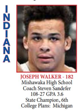 CONGRATULATIONS JOE WALKER!!! 2020 USA Scholastic All American. With a 3.69 GPA, the State Champ is one of 3 Indiana wrestlers honored. @MishawakaWrestl <a href="/umichwrestling/">Michigan Wrestling</a> <a href="/IHSAA1/">IHSAA</a> @WSBTradio <a href="/abovetheclimate/">Joseph Walker</a> <a href="/IndianaMat/">IndianaMat🦍🤼</a> <a href="/SCMSchools/">SCM Schools</a> @SCM_Supt @MishawakaAD <a href="/KeyserSherry/">Sherry Keyser</a> <a href="/julie_fisette/">Julie Fisette</a>