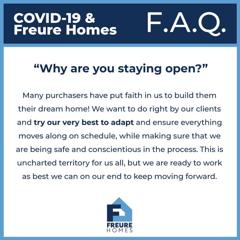 FreureHomes's tweet photo. Ask Us Anything! We've answered a few of your questions regarding COVID-19 on our website. If you have any further Q's, we have more A's for you. >> https://t.co/lSprwW50GL https://t.co/YEDfZOuwXP