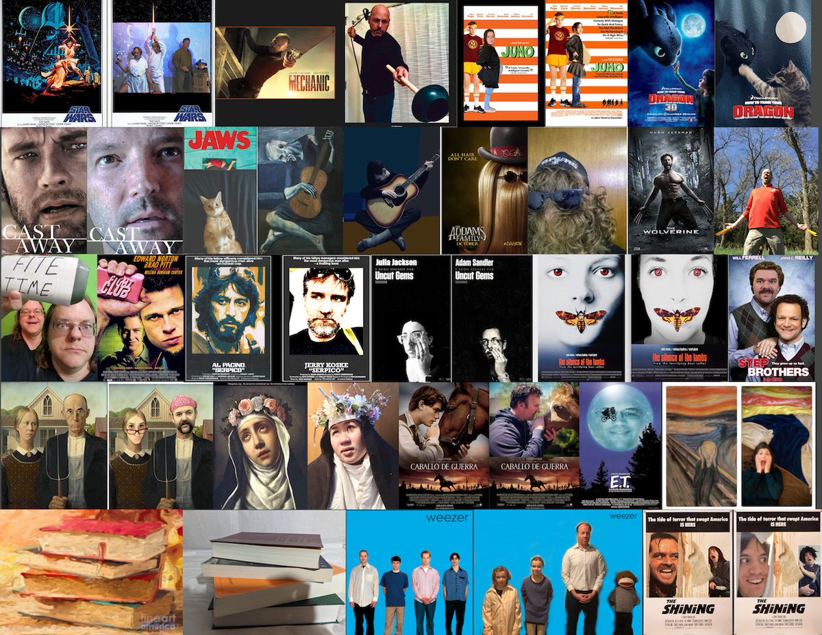 aviture's tweet photo. Looking for some fresh ideas on how to spend your time during quarantine? You could watch classic movies, admire some artwork, listen to your favorite albums... Or, you could recreate them. #TBT to our talented Aviturians who masterfully recreated some of their favorites! https://t.co/TIvBolYz97