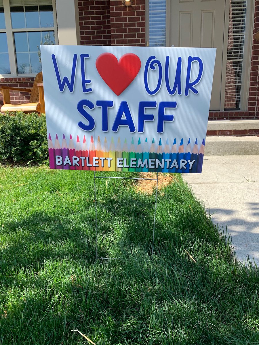 PtoBartlett's tweet photo. From one of our amazing staff... 
Thank you for the sign and the gift card (to Corner Social). I love the sign and am glad you were able to support a local business during these tough times. Seeing everyone out today (yesterday) for the parade was very emotional. 
@SLCSBartlett https://t.co/NvoHTCIkdB
