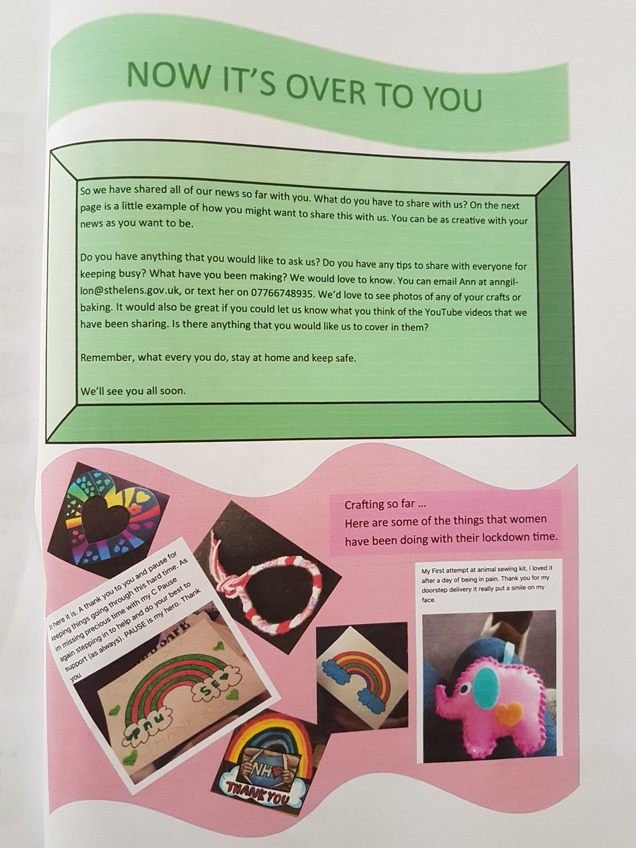 KellyKellymcox's tweet photo. Our 2nd newsletter went out last week.Already our Practice Co-ordinator @GillonAnn has started work on the next edition.Getting some great feedback from #PauseStHelens and Next Steps women.ππ
@sthelenscouncil
@PauseOrg https://t.co/wTbDuRdpSo