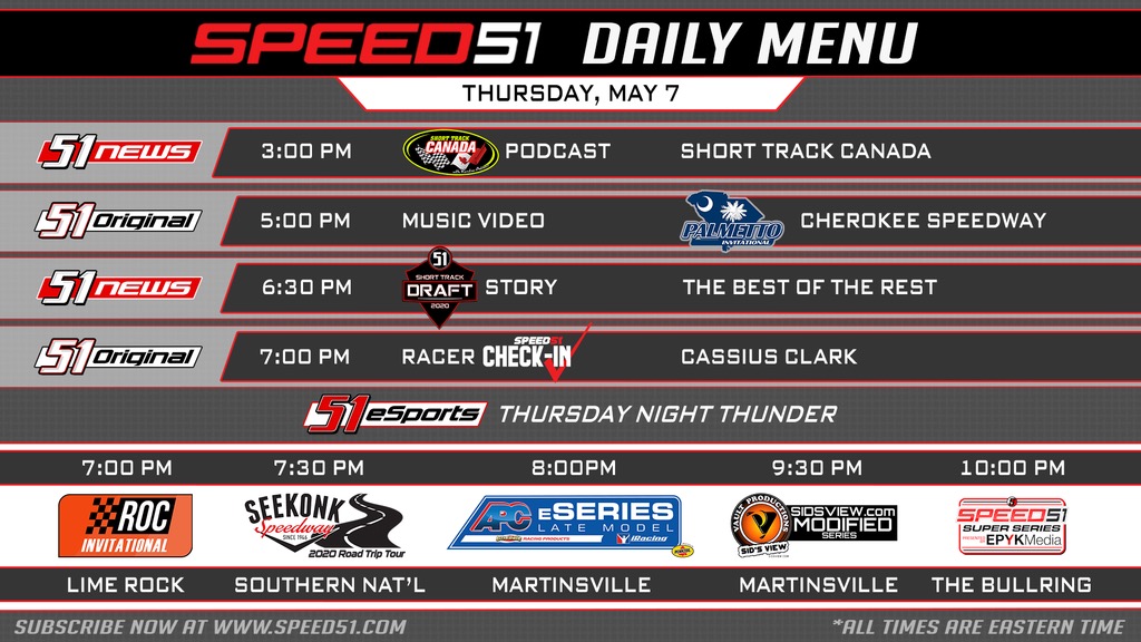 RacingAmerica's tweet image. 🍽️ Speed51 Daily Menu 🍽️

🎧: @ShortTrackCAN Podcast

🎵: Music Video - Palmetto Invitational at @Cherokee_DirtSC 

🗒️: #ShortTrackDraft - Best of the Rest

✔️- Racer Check-In - @CassiusClark 

speed51.com