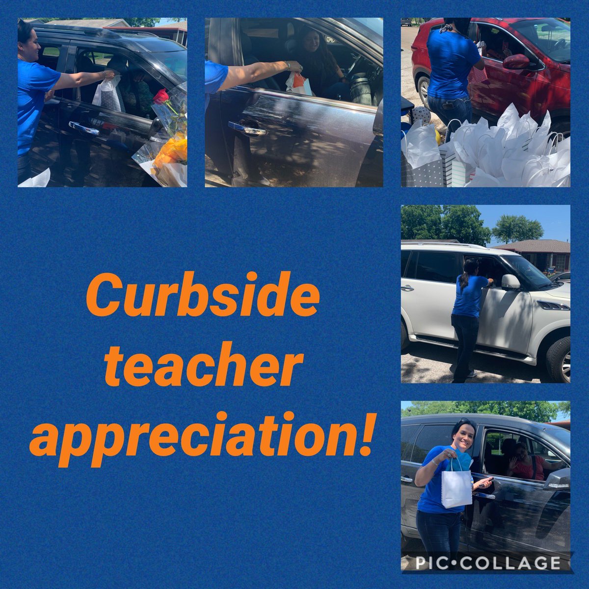 jjsa0319's tweet photo. Curbside teacher appreciation at Petersen Elementary! ⁦@DanitraArredon1⁩ ⁦@PetersenHISD⁩ ⁦@KingPetersenWRS⁩ https://t.co/Hzqhk197C0