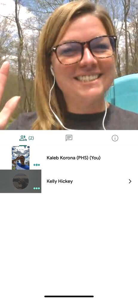 PHSClass_2022's tweet photo. Kaleb’s version of #FreshAirThursday as an outdoor check in with Ms. Hickey. Multitasking! #CO2022SpiritWeek https://t.co/cWqwSVAqEZ