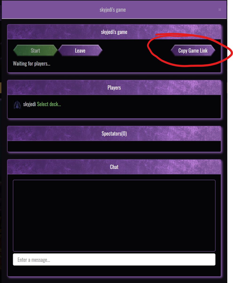 SkyJedi's tweet photo. Continuing with game links on TCO.  

Soon, you'll be able to create a private game.  Its a game that won't appear in the lobby until after the game has started and is only accessible via direct link. No passwords necessary.

#keyforge #QuarantineCoding https://t.co/d0UFCi3kv6