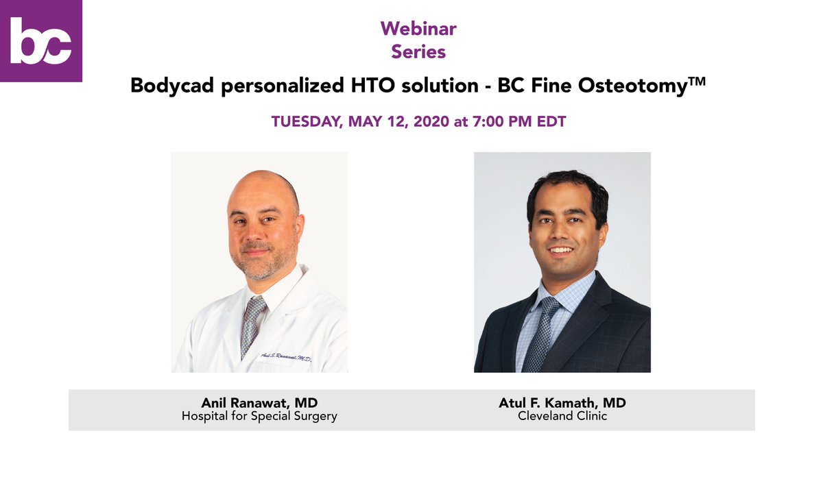 Bodycadinfo's tweet photo. Next week, you will have to occasion to learn more about BC Fine Osteotomy with Dr. Ranawat and Dr. Kamath!

The webinar is on May 12, at 7PM EDT. 

👉https://t.co/Xey23y9DaW

#bodycad #custom #personalized #unique #orthopedics #orthopedicsurgery #3Dplanning #health #medical https://t.co/3JzCvl4rok