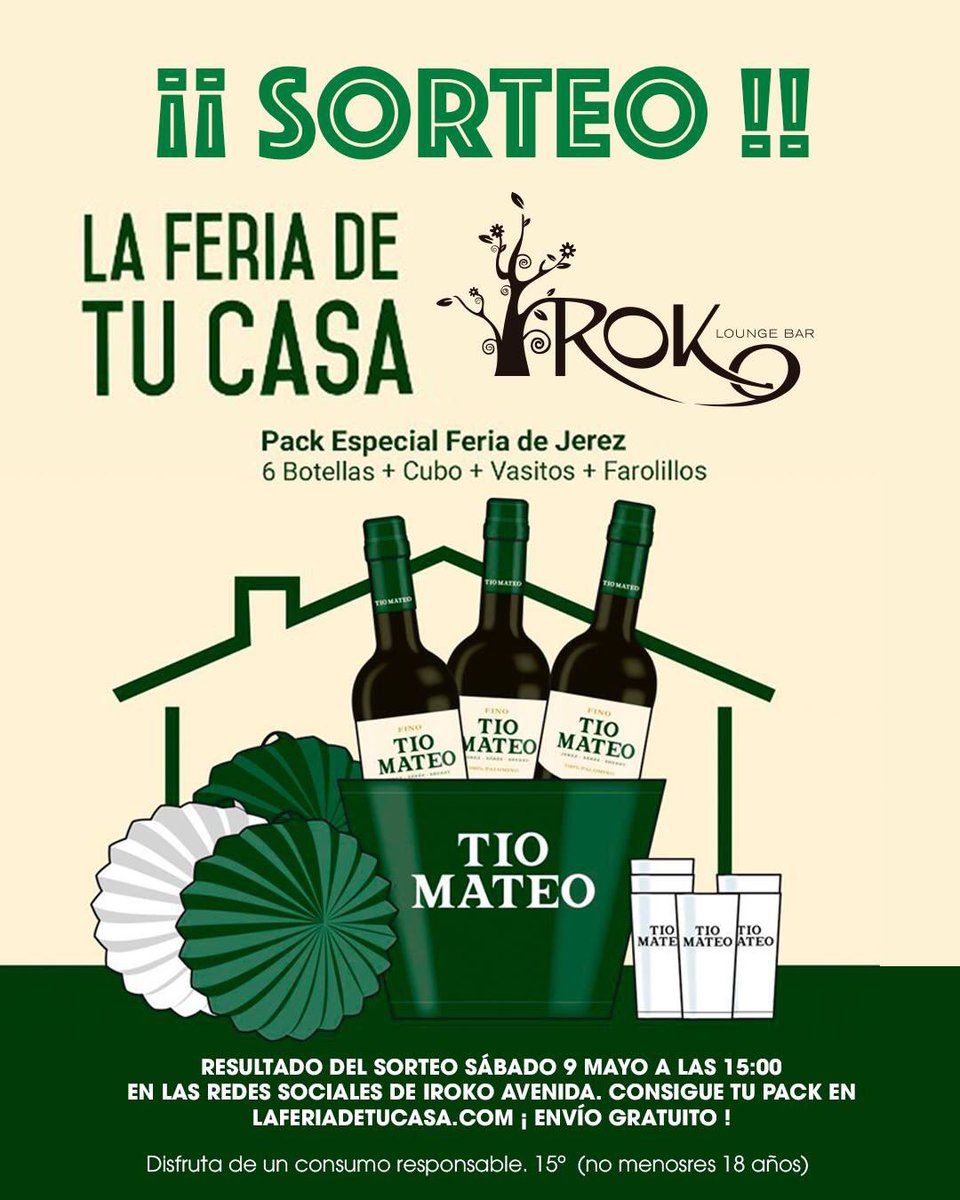 IrokoAvenida's tweet photo. 🥂🥂¡¡ SORTEO !!💃🕺

1. Sigue a @IrokoAvenida 

2. Dale like al post y etiqueta a 1 amigo en los comentarios (cada comentario = 1 participación extra)

3. Comparte #LAFERIDETUCASA

¡¡SUERTE!! https://t.co/XOB9zSTRWj Pack de 6 botellas de 75cl + cubo + vasitos + farolillos https://t.co/QSlNhTglyE