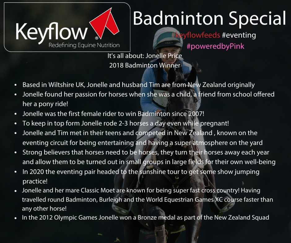 🐎🐎🐎Are you missing Badminton this weekend?🐎🐎🐎

Follow our Keyflow feeds page to hear more about Jonelle Price Badminton winner 2018!!  🙋🙋

@Team Price #keyflowfeeds #badmintonwinner
