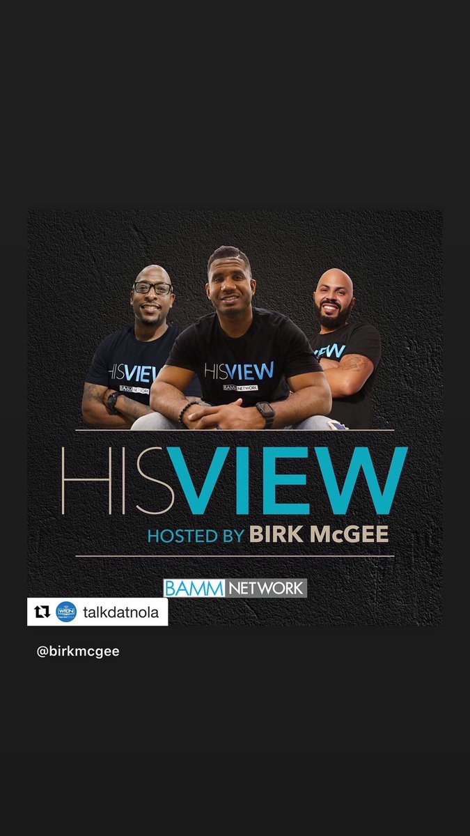 #Repost <a href="/talkdatnola/">Talk Dat NOLA™</a>
・・・
WE’RE BACK!!! Birk, Demistrius, and Cory are back for Season 2 of ‘His View’. .
•
Tune In on Talk Dat NOLA’s Facebook LIVE • Today (5.7.2020) • 2:30pm