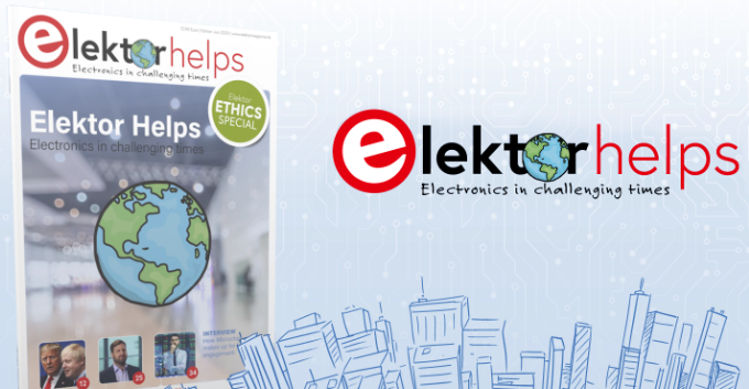 Elektor's tweet photo. Under the label "Elektor Helps," we open up our platforms to anyone who can use our tools, our platform and our knowledge logically and meaningfully for a good cause. https://t.co/sHlkm5E3yg #ElektorHelps #tech #electronics #maker #DIYelectronics #makerpro #engineering https://t.co/1c95m91qq3