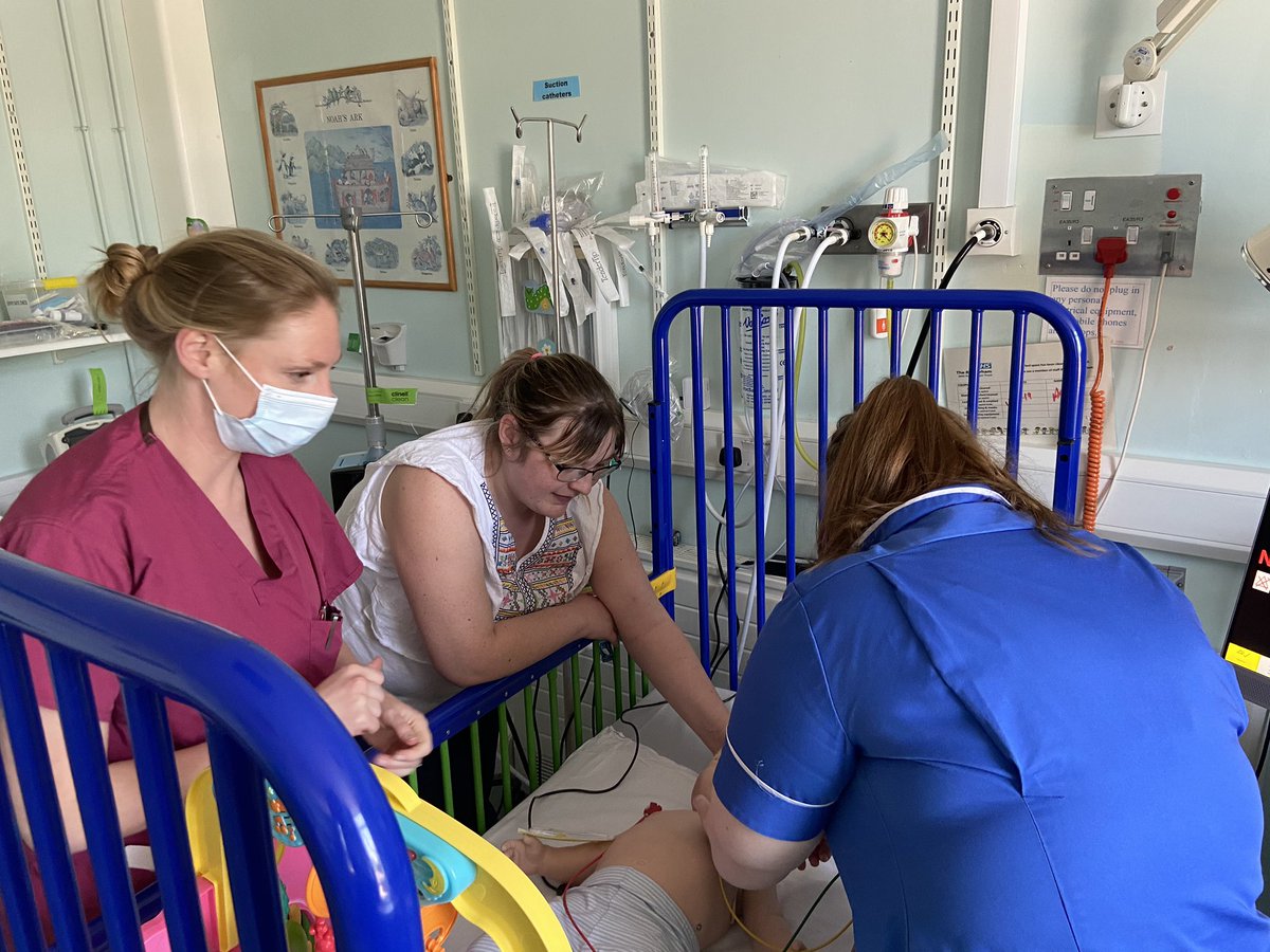CYPSRotherham's tweet photo. Another paeds in situ today, surgical theme with a pyloric stenosis diagnosis. Social distancing best we could around the same baby, saving ppe for real life patients. Well done team @CYPSRotherham @SamLWoodhead @ClairScaife @AmandaE654 @LawrencejaJane @SwainLevi @RotherhamNHS_FT https://t.co/6bVgRFQppg