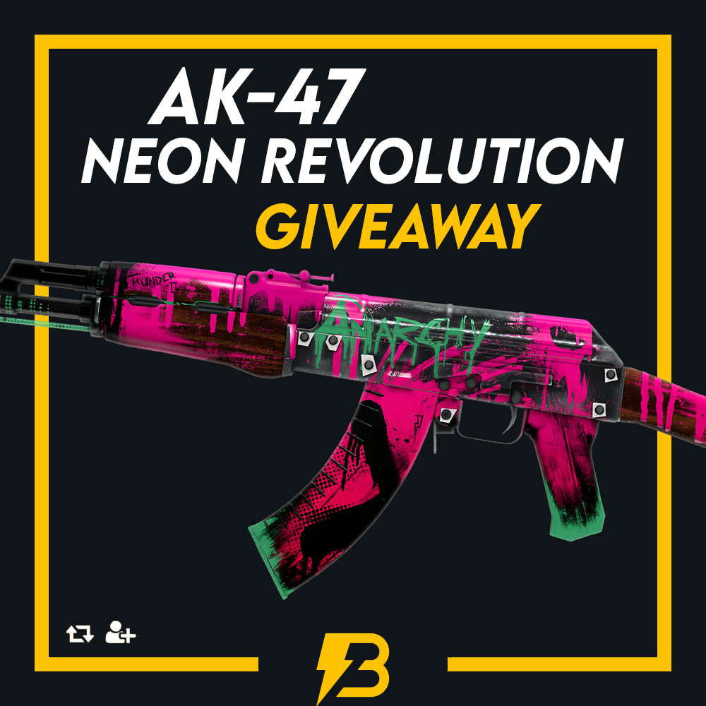 BoltTradesGG's tweet photo. AK-47 Neon Revolution | Giveaway 24 HOURS

📡RT + FOLLOW 
 
🖇️TAG 3 FRIENDS

💥NOTIFICATIONS ON https://t.co/NNUcjhCXv4