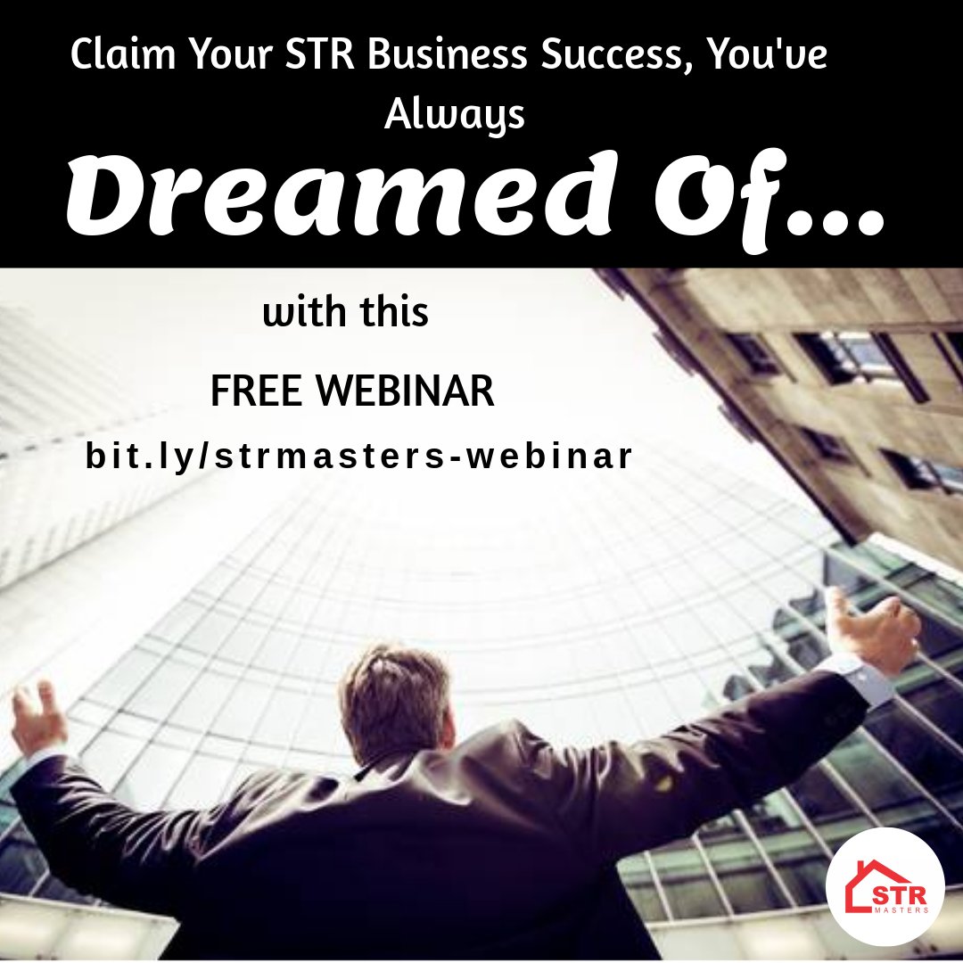 STRMasters's tweet photo. Connect with #STRMasters to be a part of amazingly supportive community of #STR #Entrepreneurs all over the world.

Register for a FREE WEBINAR today: http://strmasters-webinar
.
.
#str #rentalproperty #propertymanagement #airbnb #airbnbhosts #airbnbideas #airbnbsuperhost #vrbo https://t.co/qSlN0Jm7VH