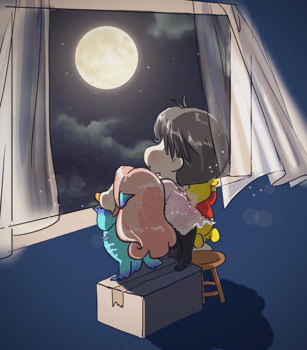 月が綺麗ですね いつもの窓から覗いたら 優しい明かりで包んでくれる きっ 小トロ ঌ のイラスト