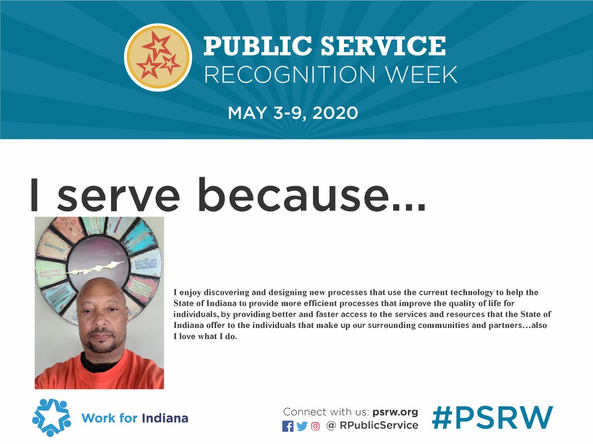 FSSAIndiana's tweet photo. Craig Johnson with the FSSA Data Analytics team enjoys discovering efficient processes that improve the quality of life for the individuals we serve. #INAppreciation #PSRW #TeamFSSA https://t.co/Q3mWE75Jv9