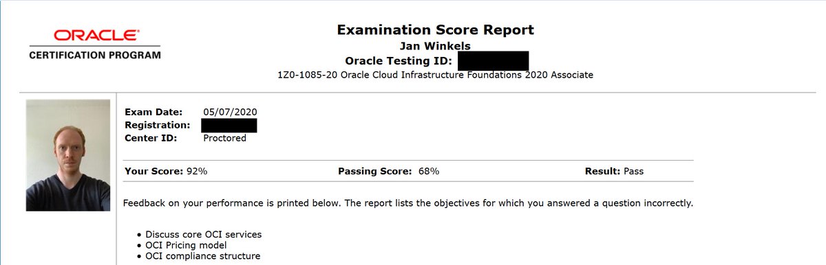 Just passed the Oracle Cloud Infrastructure Foundations Exam. Thank you @OC_WIRE and <a href="/OracleCloud/">Oracle Cloud</a> for the opportunity. Next Step: Architect! #staycurious
