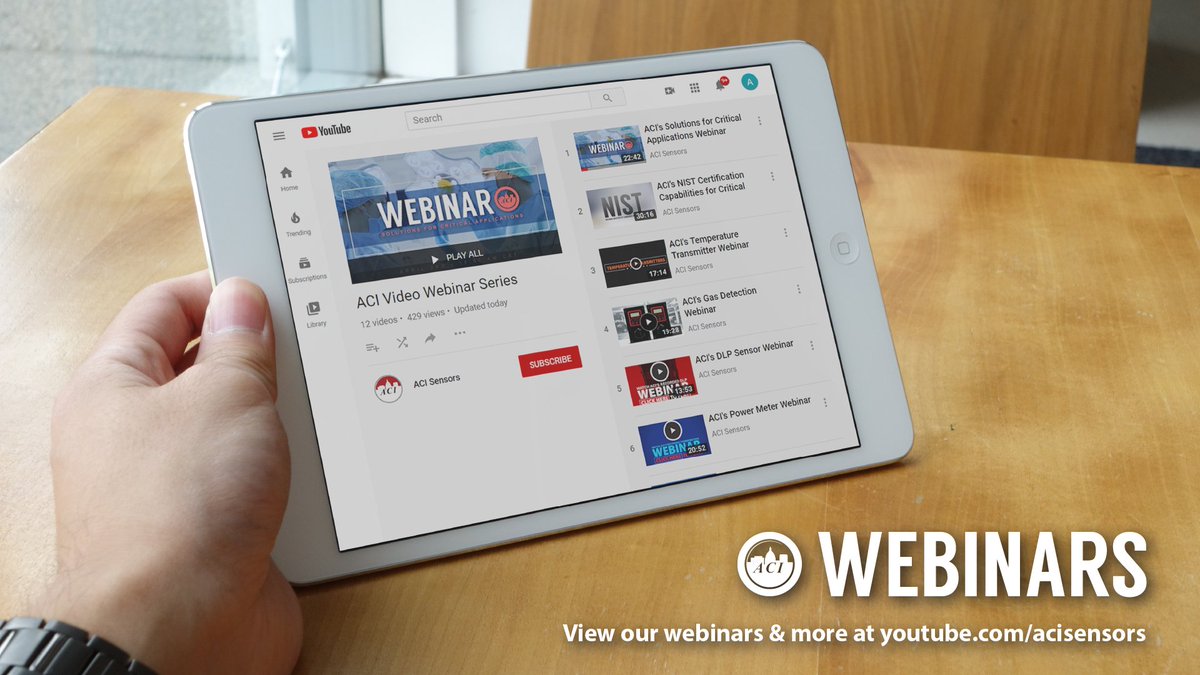 ACI's webinar library can be used to learn more about ACI’s product lines and the applications they apply to. Check out our webinar library below!

youtube.com/playlist?list=…