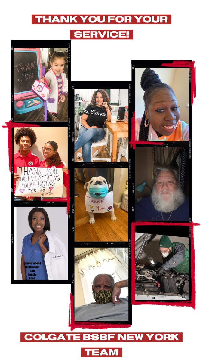 ColgateBSBF's tweet image. Today we bring you #ColgateBrightSmiles from our NYC/NJ team. This message hits home. From our team members, families, children, and pets: "Thank you for everything you're doing for us." #ThankYouThursday