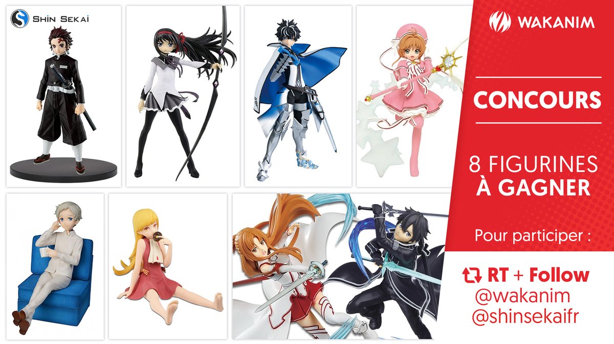 Wakanim's tweet photo. 🔥 Grand concours en partenariat avec @shinsekaifr !  
Tentez votre chance : 8 figurines à gagner pour 7 gagnants !   
Le tirage au sort aura lieu le 16 mai ! https://t.co/dKIgBm9zUc