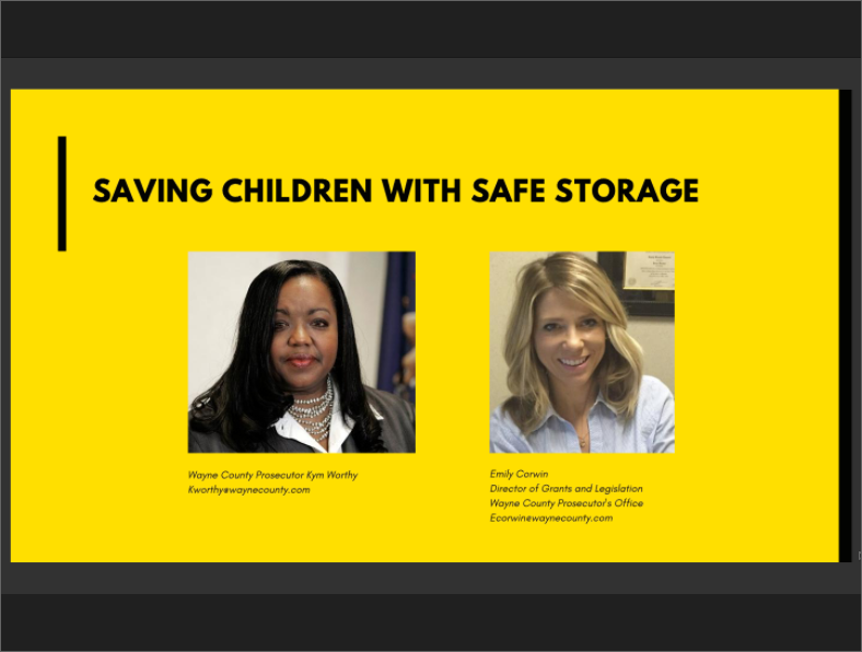 ProsecutorsAGV's tweet photo. VIRTUAL SUMMIT: Prosecutors Respond to COVID-19
Wayne County Prosecutor Kym Worthy: "4.6-million kids in our nation live in homes with loaded, unlocked guns. Journal of Urban Health, 2018."
Safe storage - locking up guns - can save lives @PAKymWorthy #gunviolence #guns #PAGV https://t.co/nuQkgQxImG