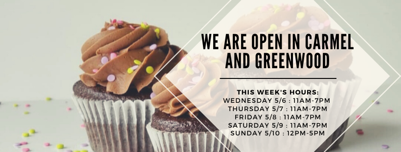 We are back in business, folks! Ready to take care of those sweet cravings you've been dealing with the past 6 weeks. ❤Stay up to date with store hours &amp; location openings on Facebook/Instagram &amp; our website!
