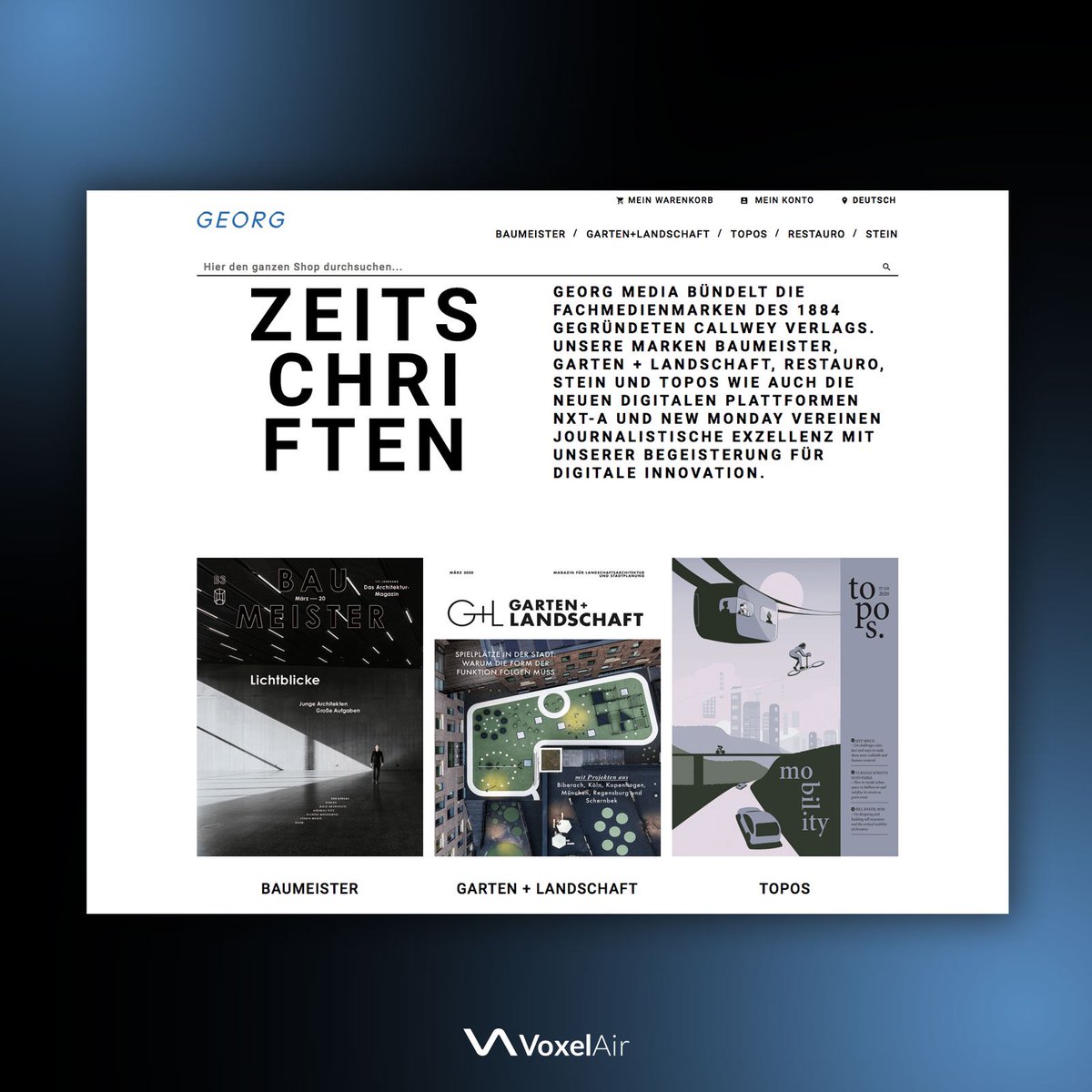 Shop-Design für den Megento-Onilenshop des Medienhauses Georg Media aus München (bisher Callwey) #webdesign #design #Magento2