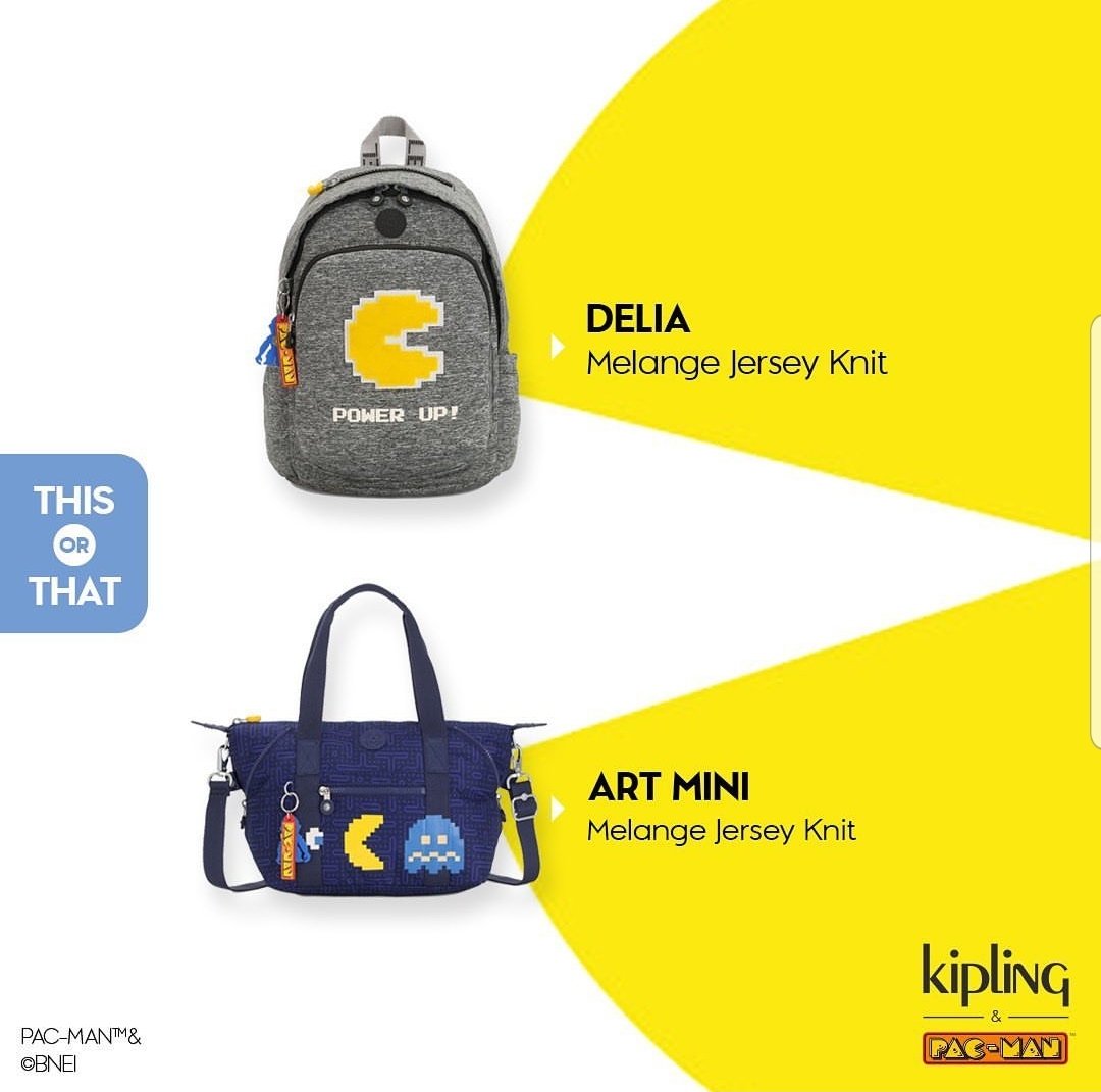 kipling_Ksa's tweet photo. Small and cute or backpack and go... You 
decide which Pac Man fan you are! Take your pick from the Delia Melange Jersey Knit and Art Mini Pac Man Good. 
#LiveLight #Kipling #Kipling&amp;Pacman #pacman #saudiaarabia #kiplingbackpack #lovekipling #excited #fashion #springsummer https://t.co/T1EPm5BZJT