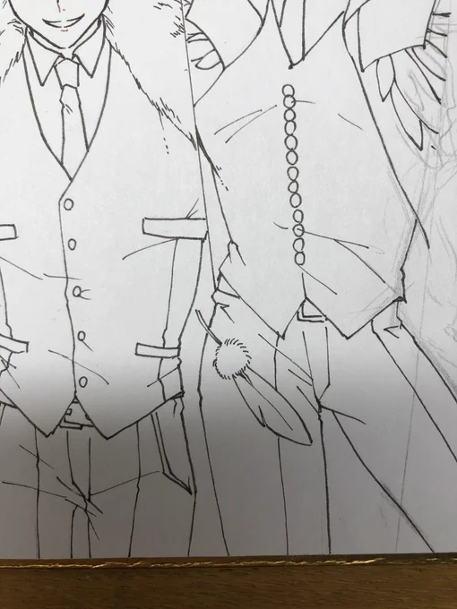 クロウリーてんてーの腰の装飾品あったのをペン書きした後に気付くド戦犯 