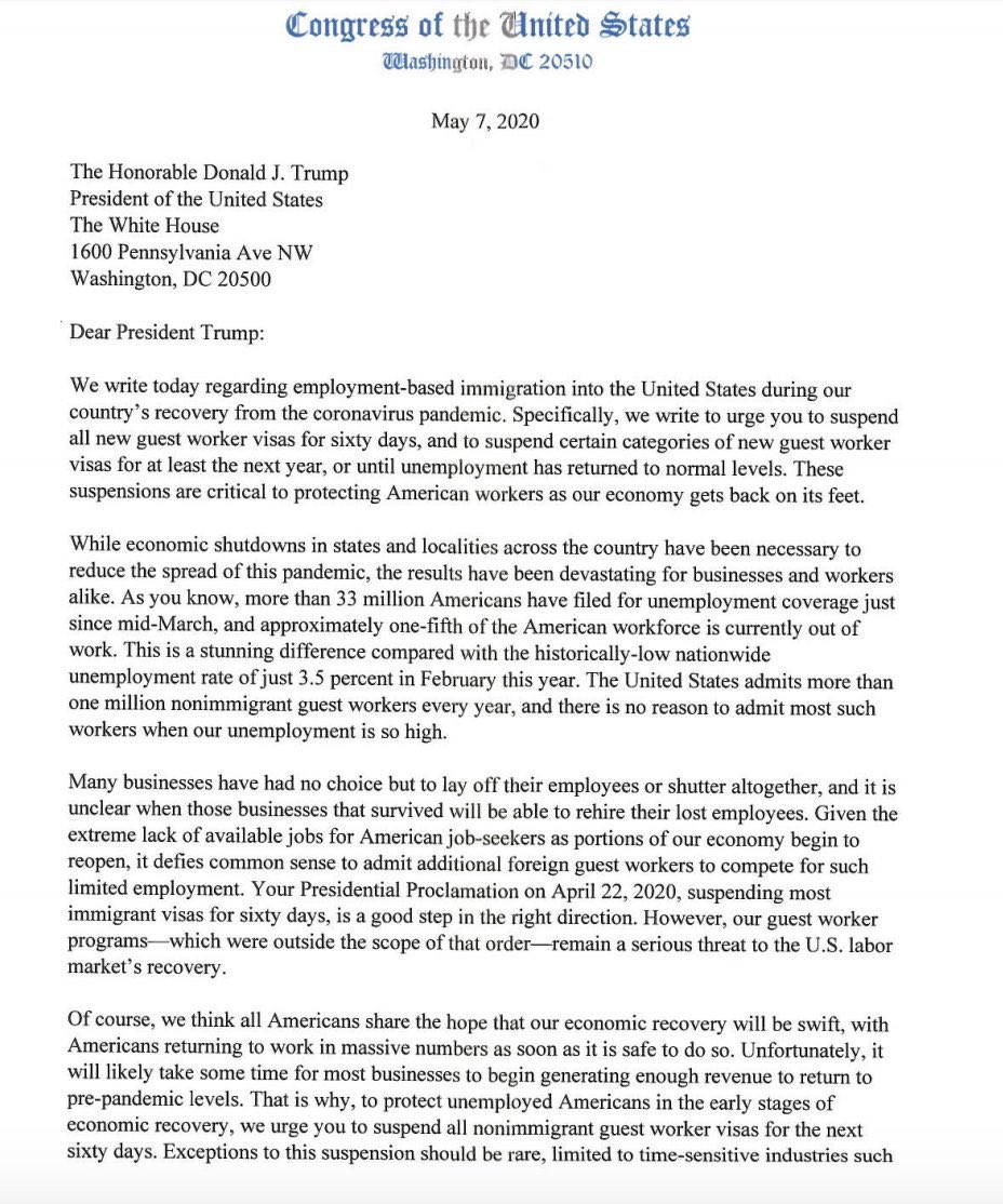 TechsUnite's tweet image. Congress must urge the President @realDonaldTrump to suspend guest worker visa programs w/30M🇺🇸Americans unemployed‼️
@LanceGooden
@RepMattGaetz
@RepGosar
@RepBrianBabin
@michaelcburgess
@LouieGohmertTX1
@RepMoBrooks
@SteveKingIA
@SenTedCruz
@SenTomCotton
@HawleyMO
@ChuckGrassley