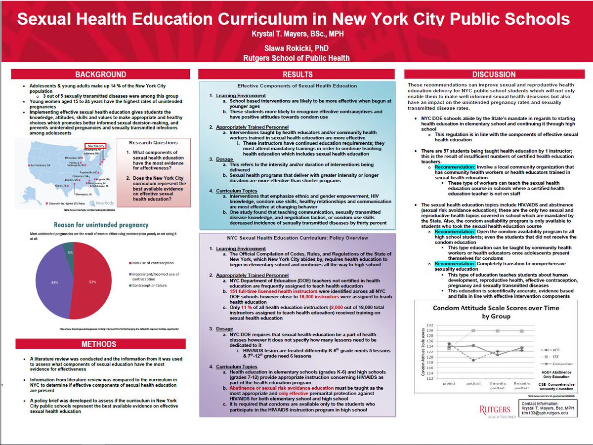 Rutgers Sph On Twitter Krystal Mayers Mph 20 Examined Sex Ed In Nyc Public Schools As Her Practicum Project Krystal Will Be Attending A T Still University To Continue Her Graduate Studies In Their