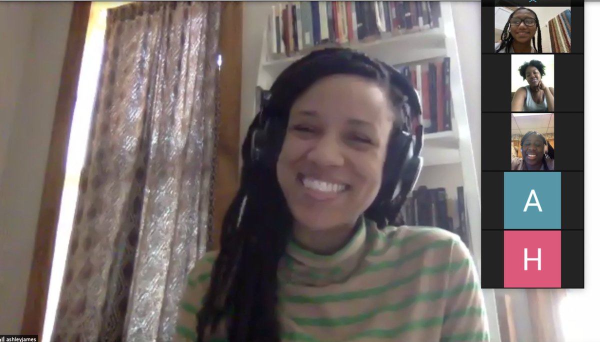 NoLongerEmpty's tweet photo. No Longer Empty had the honor of welcoming @Guggenheim Assistant Curator @ashleyjamesart to our Young Exhibition Makers (Y.Ex) program. We thank Ashley for sharing her wisdom, which will help our youth in their upcoming exhibition, A Youth Response to #COVIDー19
 
#NLEeducation https://t.co/caYO2I4ZKF