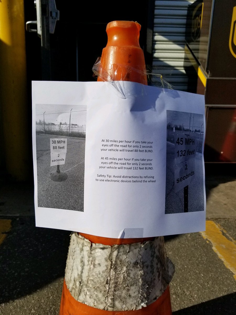 Donaldson Center Safety activity this morning. Avoid distracted driving