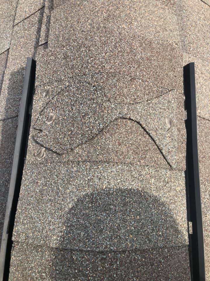 When hail beats the tough shingle into a cute fish. 
You need a no contact, no cost inspection. 
888-810-1002
We are proudly serving 7 states. 
 #Hail #SevereWeather #QuickRoofing