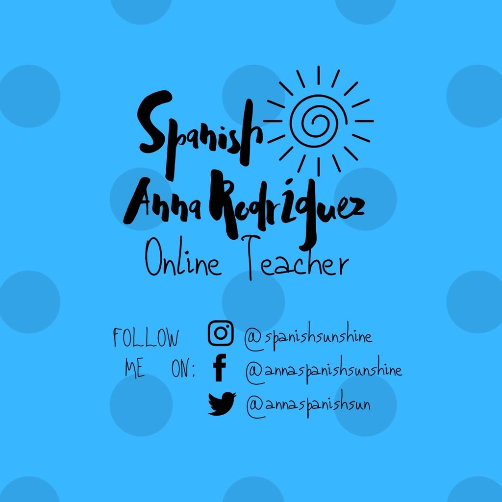annaspanishsun's tweet image. Hi there👋!!! I’m new! Would you care to join me?👩‍🏫 #supportsmallbusiness 
📌Daily posts #scrollandlearn
🙏Gracias
•
#spanishlanguage #spanish #profedeele #spanishteacheronline #teachersofinstagram #spanishteacher #learnspanish #aprendeespañol