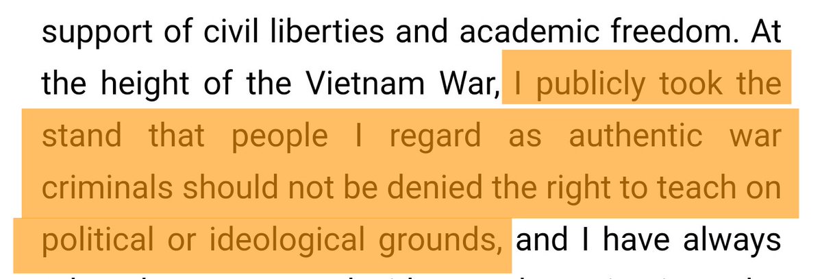 The more you know... I, for the record, think no one has a right to teach and war criminals ought to he banned from teaching.