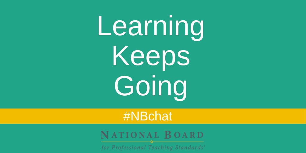 NBPTS's tweet image. Be sure to join the #NBchat on #LearningKeepsGoing in partnership with @iste tonight at 8pm ET. @micheeaton and @southjoseph will be leading the discussion! Just use #nbchat to join the conversation!