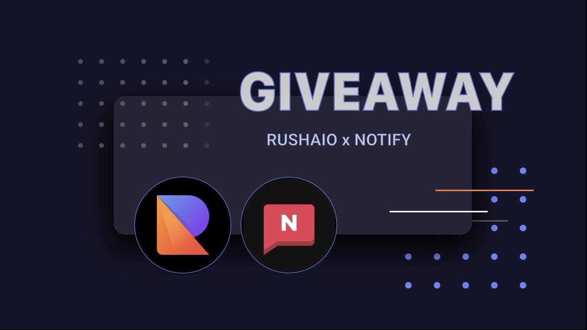 Let’s rush into the weekend with a giveaway! 

One winner will get a Rush AIO copy and access to Notify 🎁 

To enter:
-Follow <a href="/RushAIO/">G</a> and @Notify
-Retweet this
-Reply a random emoji 

Ends tomorrow 🥳