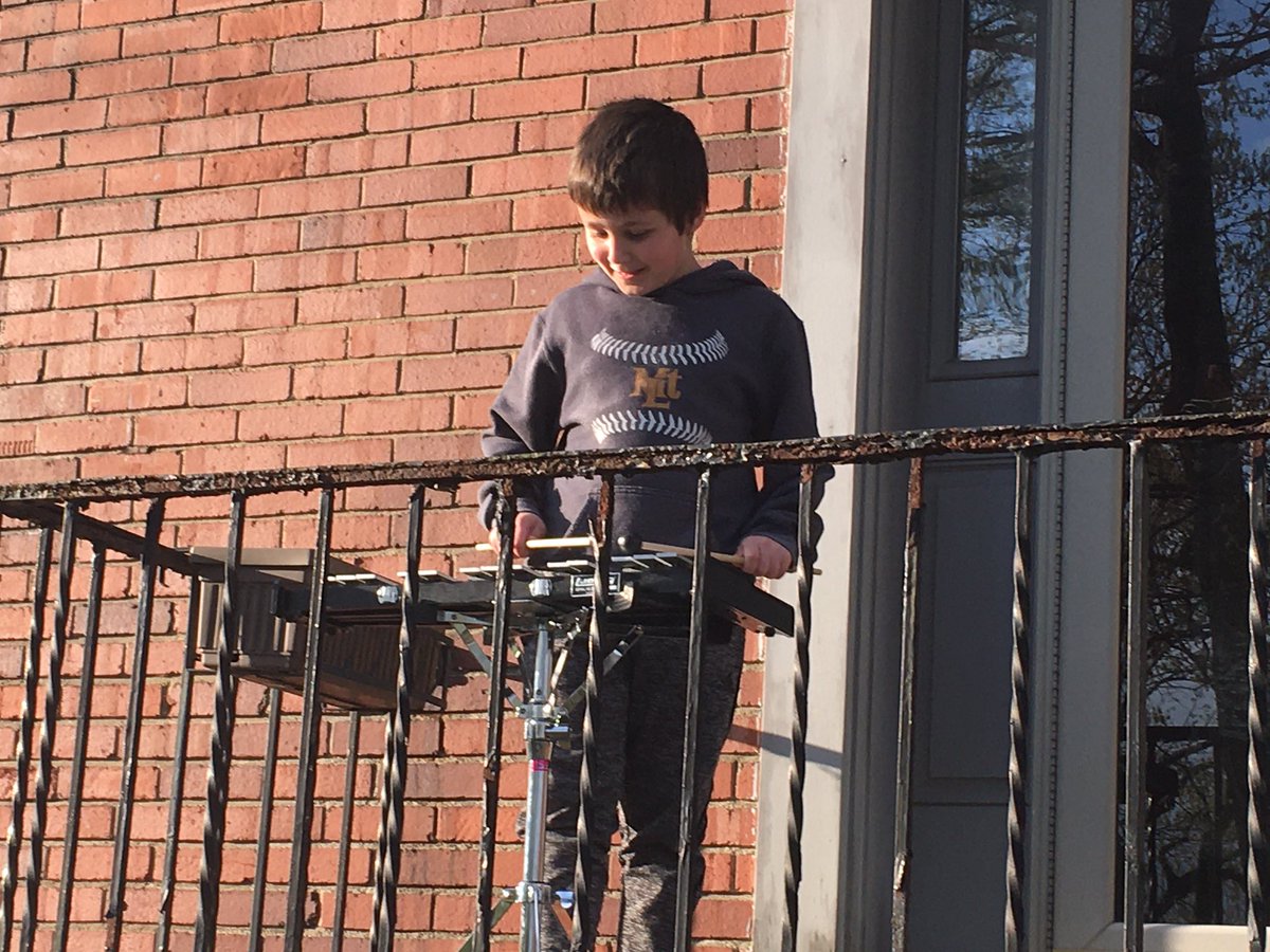 MrsKollarAtHome's tweet photo. So proud of my little percussionist, Bruno, who learned “Linus and Lucy” on the bells as a surprise for me! ❤️ #leboband #porchconcert #musicformom #leboproud https://t.co/r117kaoX93
