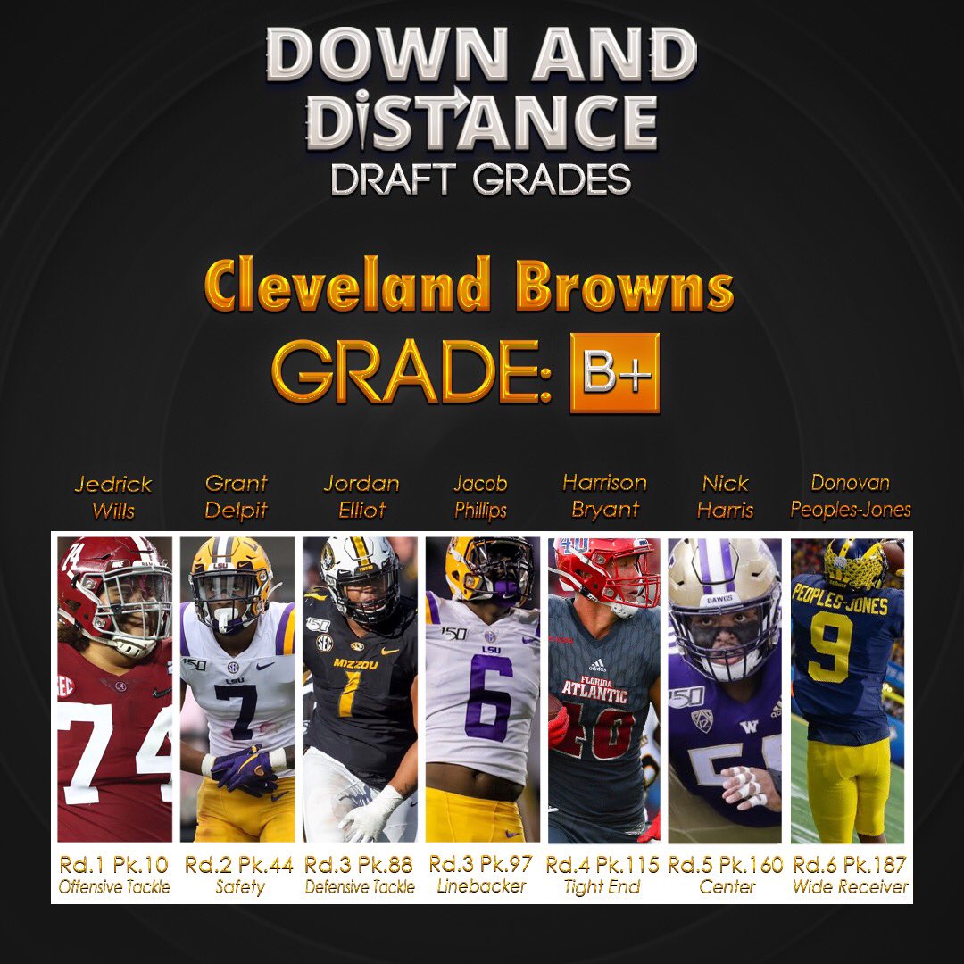 DwnAndDistance's tweet photo. Cleveland #Browns Draft Grade #NFLTwitter https://t.co/0FVzHfdCIw