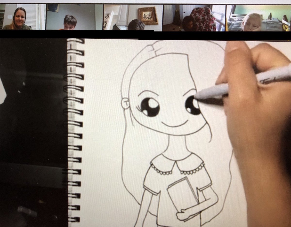 We are thankful for our time today with @misswynn19 and enjoyed our direct draw lesson! Love spending time together virtually. <a href="/AmyParksElem/">Amy Parks-Heath Elementary</a> #weareaphe