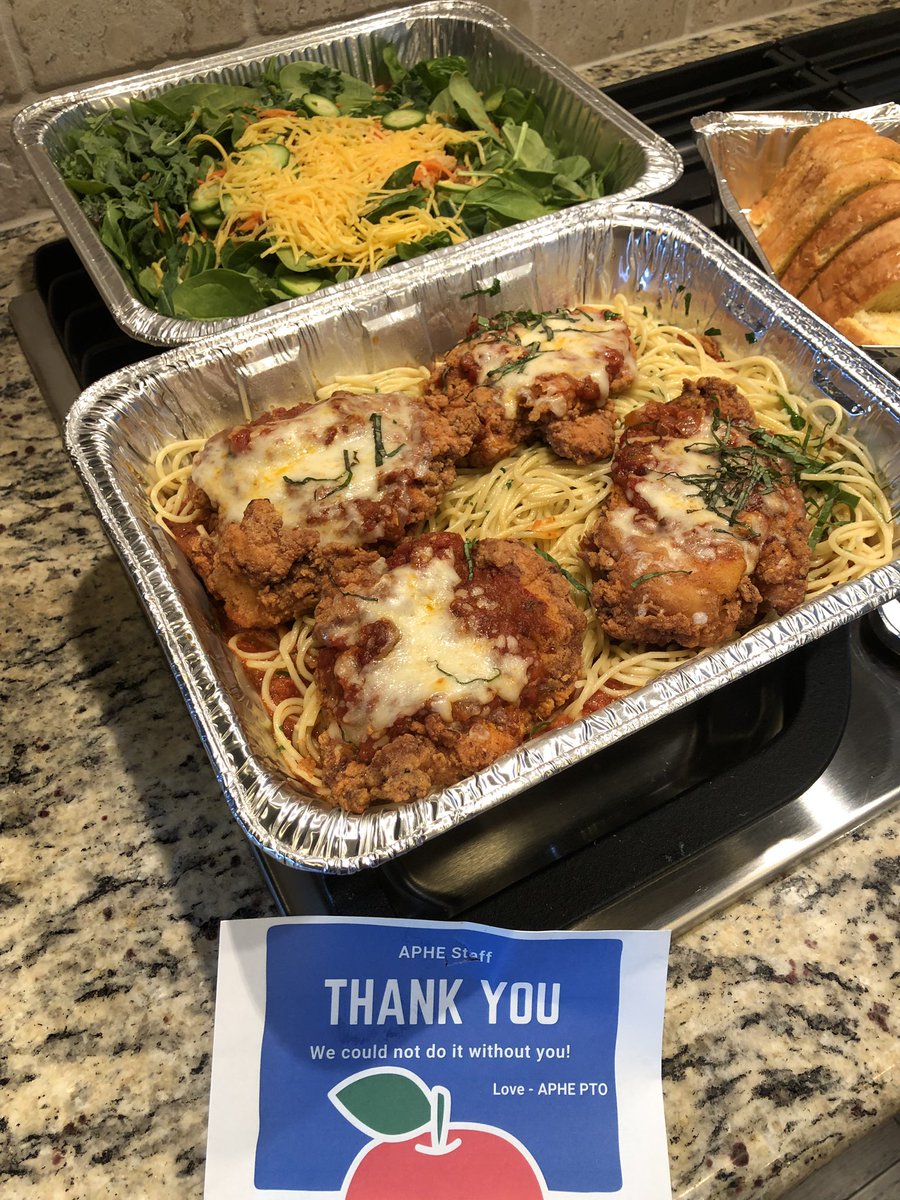 Grateful for the continued support of our amazing PTO who always goes and above and beyond for their teachers! Thank you for the generous and delicious meal! <a href="/AmyParksElem/">Amy Parks-Heath Elementary</a> #weareaphe