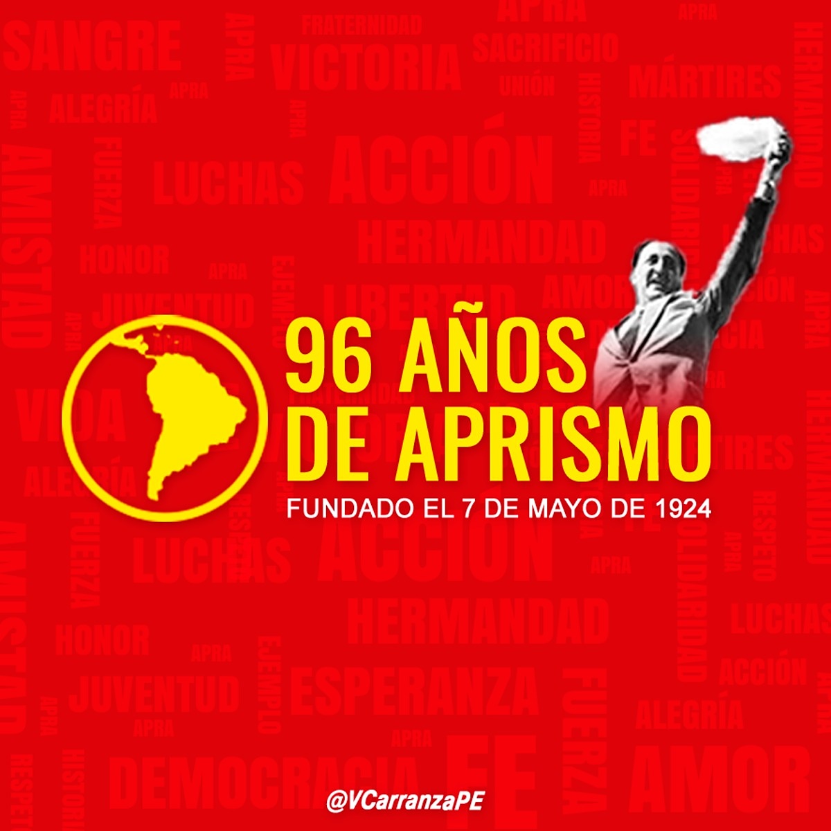 LenguaAprista's tweet photo. "El Perú no puede separarse de los problemas de Indoamérica, e Indomérica no puede alejarse de los problemas del mundo".
-Víctor Raúl Haya de la Torre-
¡Viva el Apra!
#Apra96
#NuncaMuere https://t.co/srhotX2eiP