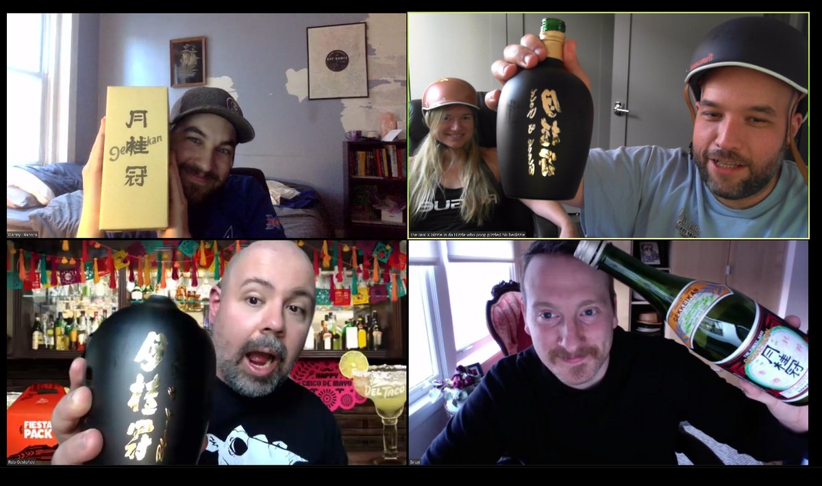 Hey <a href="/gekkeikansake/">月桂冠</a>, looking for sponsorship in our weekly Sake Thursday chat.  40 minutes on @zoom_us is too short.  Please apply via tweet.  #safetyfirst #supersecretSakeChat #Shhhh #gekkeikansake #gekkeikan