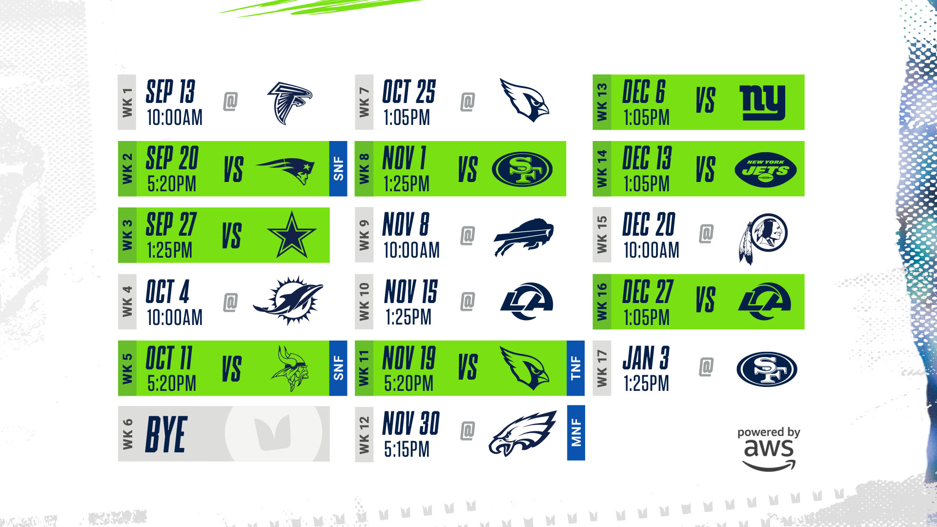 Seattle Seahawks 2020-21 Schedule Released - 750 The Game