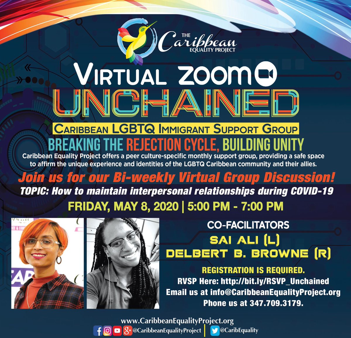 LarkerAnthology's tweet photo. #BiHelpNow: @CaribEquality hosts #LGBTQ+ programs that also validate &amp; support #Caribbean #biplus people of all genders. 🦋 
Join CEP tomorrow, Friday May 8 @ 8PM for virtual Zoom gathering. Free, Registration required: 
https://t.co/QHlPbqy68O
#BiTwitter #Bisexuality #Bi https://t.co/no2HJLIO7C