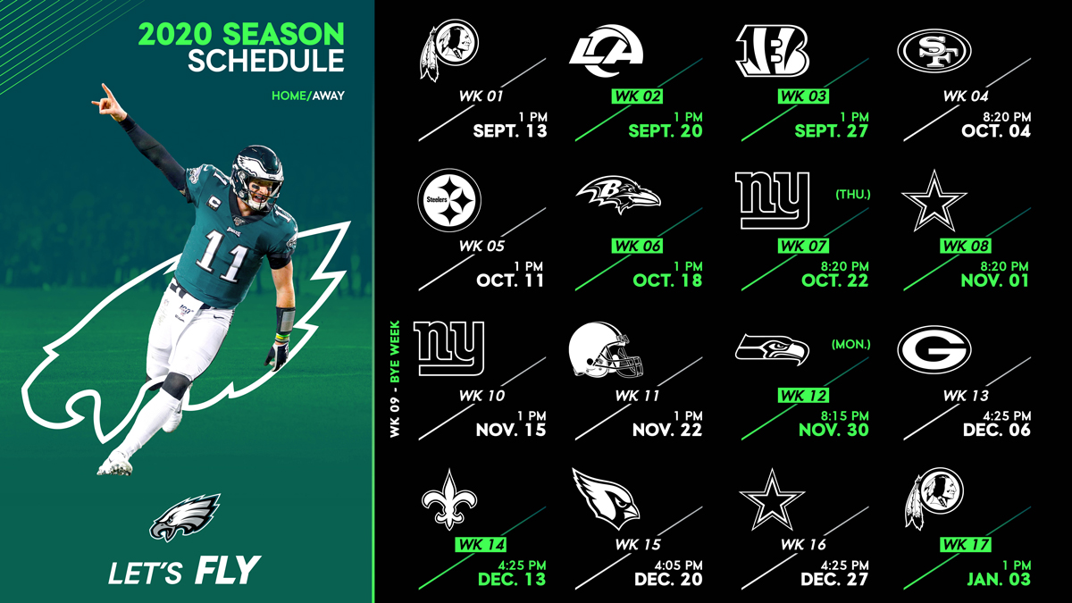 philadelphia eagles schedule home games