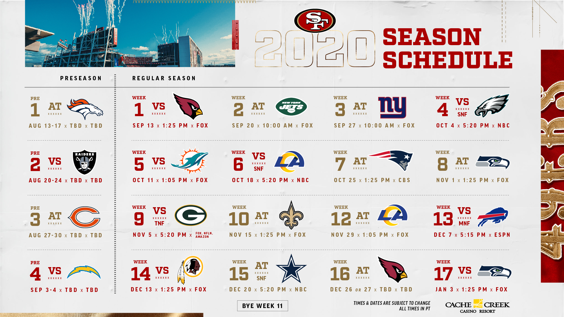 49ers Schedule  San Francisco 49ers –