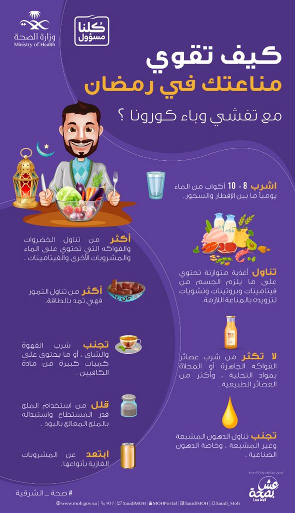 كيف ممكن تقوي مناعتك في رمضان 
مع تفشي وباء #كورونا_الجديد ؟؟

#صحة_الشرقية